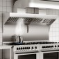 VEVOR Commercial Exhaust Hood, 4FT Food Truck Hood Exhaust, 201 Stainless Steel Concession Trailer Hood με 2 αποσπώμενο πλέγμα φίλτρου λαδιού σχήματος U, κουκούλα εξαερισμού ανθεκτικό στη σκουριά για εστιατόριο κουζίνας