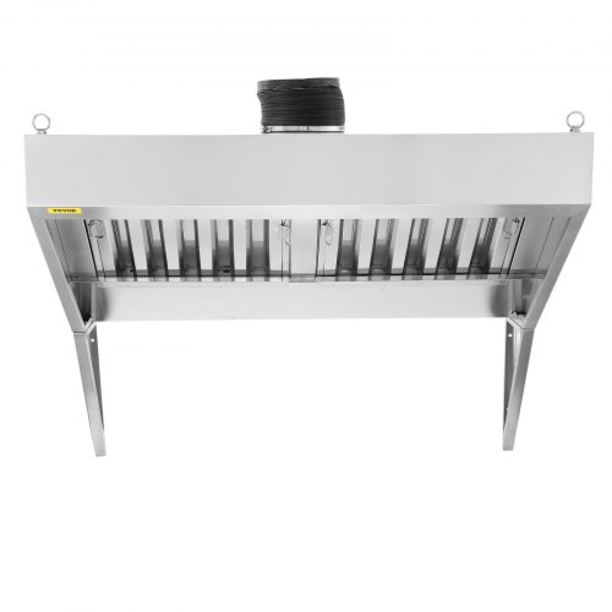 VEVOR Commercial Exhaust Hood, 4FT Food Truck Hood Exhaust, 201 Stainless Steel Concession Trailer Hood με 2 αποσπώμενο πλέγμα φίλτρου λαδιού σχήματος U, κουκούλα εξαερισμού ανθεκτικό στη σκουριά για εστιατόριο κουζίνας
