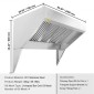 VEVOR Commercial Exhaust Hood, 8FT Food Truck Hood Exhaust, 201 Stainless Steel Concession Hood με 4 αποσπώμενο πλέγμα φίλτρου λαδιού σχήματος U, κουκούλα εξαερισμού ανθεκτικό στη σκουριά για εστιατόριο κουζίνας