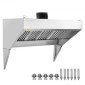 VEVOR Commercial Exhaust Hood, 8FT Food Truck Hood Exhaust, 201 Stainless Steel Concession Hood με 4 αποσπώμενο πλέγμα φίλτρου λαδιού σχήματος U, κουκούλα εξαερισμού ανθεκτικό στη σκουριά για εστιατόριο κουζίνας