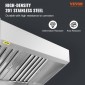 VEVOR Commercial Exhaust Hood, 2,74 m Food Truck Hood Exhaust, 201 Stainless Steel Concession Hood με 4 αποσπώμενο πλέγμα φίλτρου λαδιού σχήματος U, κουκούλα εξαερισμού ανθεκτικό στη σκουριά για εστιατόριο κουζίνας