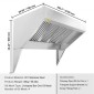 VEVOR Commercial Exhaust Hood, 2,74 m Food Truck Hood Exhaust, 201 Stainless Steel Concession Hood με 4 αποσπώμενο πλέγμα φίλτρου λαδιού σχήματος U, κουκούλα εξαερισμού ανθεκτικό στη σκουριά για εστιατόριο κουζίνας