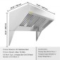 VEVOR Commercial Exhaust Hood, 6FT Food Truck Hood Exhaust, 201 Stainless Steel Concession Trailer Hood με 3 αποσπώμενο πλέγμα φίλτρου λαδιού σχήματος U, κουκούλα εξαερισμού ανθεκτικό στη σκουριά για εστιατόριο κουζίνας