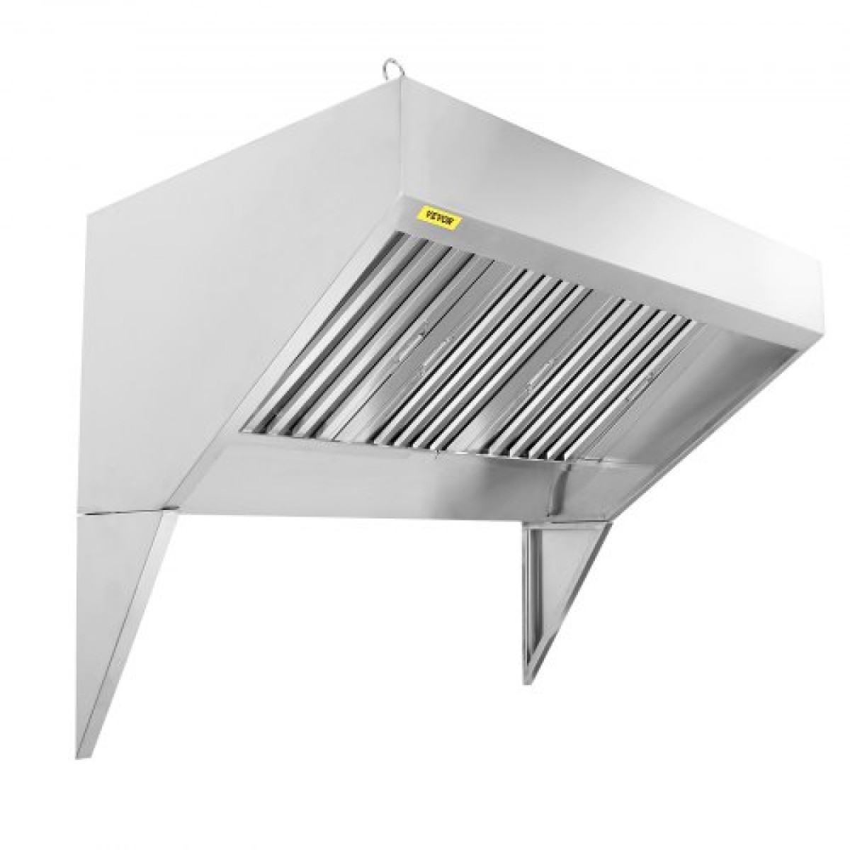 VEVOR Commercial Exhaust Hood, 6FT Food Truck Hood Exhaust, 201 Stainless Steel Concession Trailer Hood με 3 αποσπώμενο πλέγμα φίλτρου λαδιού σχήματος U, κουκούλα εξαερισμού ανθεκτικό στη σκουριά για εστιατόριο κουζίνας