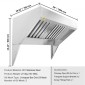 VEVOR Commercial Exhaust Hood, 1,5 m Food Truck Hood Exhaust, 201 Stainless Steel Concession Hood με 2 αποσπώμενο πλέγμα φίλτρου λαδιού σχήματος U, κουκούλα εξαερισμού ανθεκτικό στη σκουριά για εστιατόριο κουζίνας