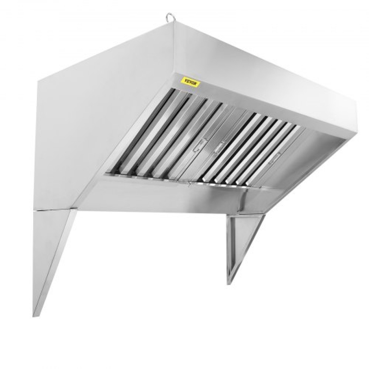 VEVOR Commercial Exhaust Hood, 1,5 m Food Truck Hood Exhaust, 201 Stainless Steel Concession Hood με 2 αποσπώμενο πλέγμα φίλτρου λαδιού σχήματος U, κουκούλα εξαερισμού ανθεκτικό στη σκουριά για εστιατόριο κουζίνας