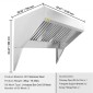 VEVOR Commercial Exhaust Hood, 7FT Food Truck Hood Exhaust, 201 Stainless Steel Concession Trailer Hood με 3 αποσπώμενο πλέγμα φίλτρου λαδιού σχήματος U, κουκούλα εξαερισμού ανθεκτικό στη σκουριά για εστιατόριο κουζίνας