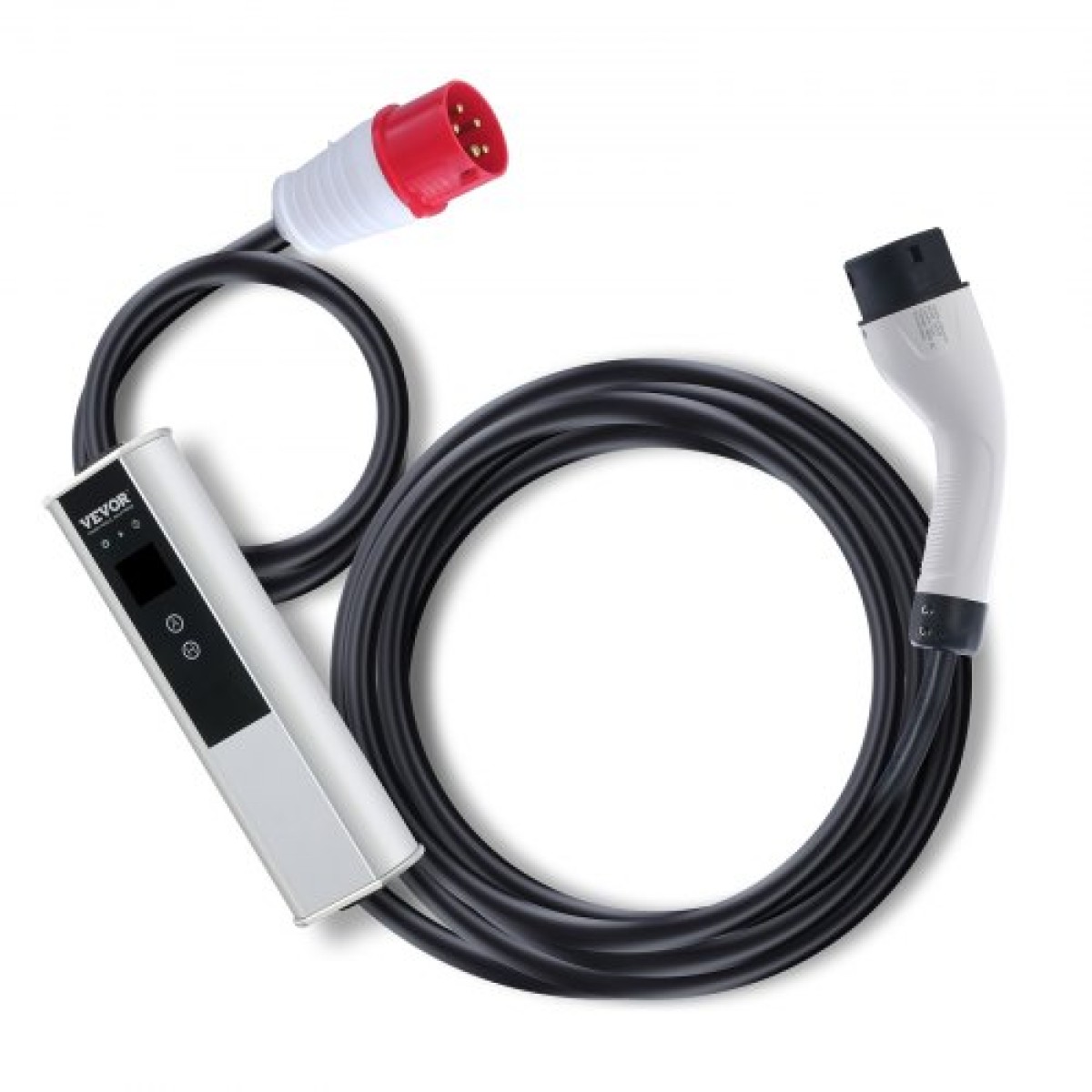 VEVOR Portable EV Charger Type 2, 16A 3,68 kW/11 kW, Electric Vehicle Car Charging Charging CEE 16 Plug LCD, IEC 62196 Home Station EV Charging with Carry Bag Charging Cable Hook, IP66