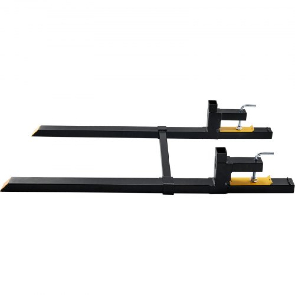VEVOR Pallet Forks, 2000 lbs Tractor Bucket Forks, 60" Total Length Clamp on Pallet Fork with Adjustable Stabilizer bar, Heavy Duty Pallet Forks for Tractor Attachment, Skid Steer, Loader Bucket