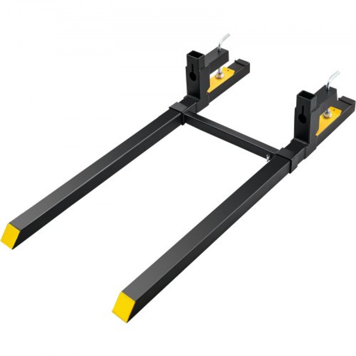 VEVOR Pallet Forks, 2000 lbs Tractor Bucket Forks, 60" Total Length Clamp on Pallet Fork with Adjustable Stabilizer bar, Heavy Duty Pallet Forks for Tractor Attachment, Skid Steer, Loader Bucket