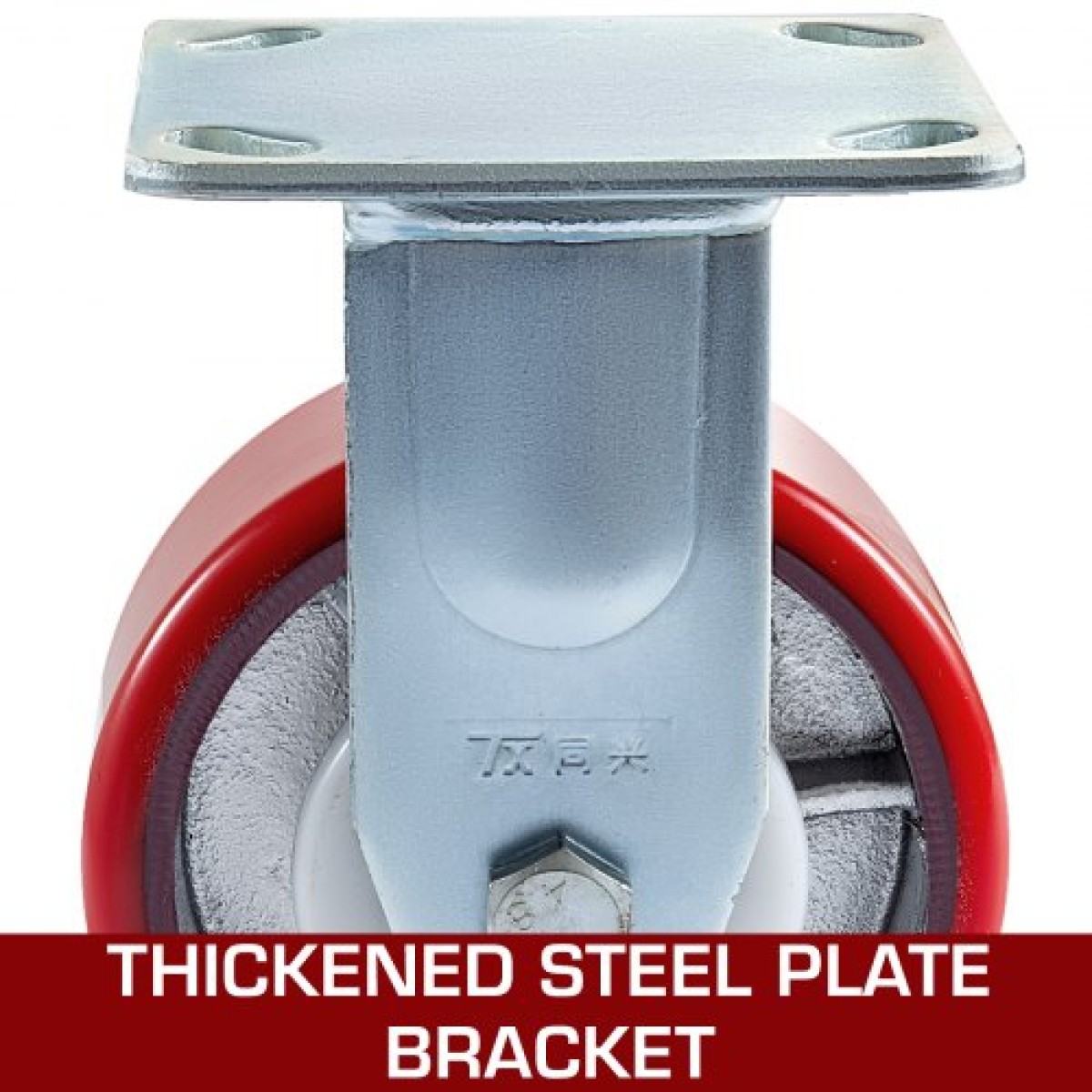 VEVOR 4 Pack 15,24 x 5,08 cm Τροχοί τροχοί 2 άκαμπτοι και 2 περιστρεφόμενοι τροχοί με πλαϊνό φρένο Πλάκα σιδήρου πολυουρεθάνης 453,59 kg Χωρητικότητα ανά τροχό