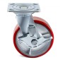 VEVOR 4 Pack 15,24 x 5,08 cm Τροχοί τροχοί 2 άκαμπτοι και 2 περιστρεφόμενοι τροχοί με πλαϊνό φρένο Πλάκα σιδήρου πολυουρεθάνης 453,59 kg Χωρητικότητα ανά τροχό