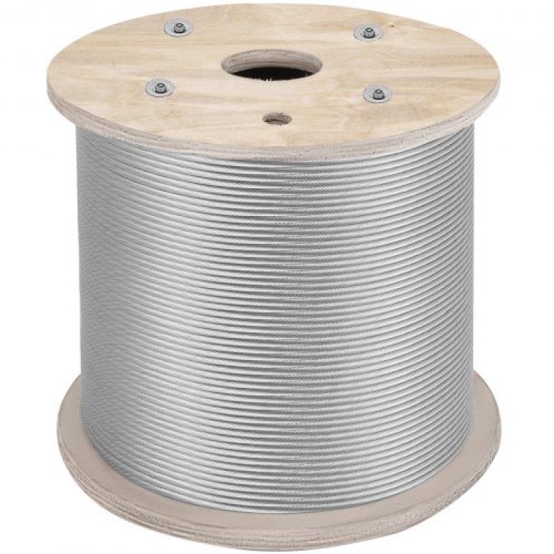 VEVOR 1/4" Καλώδιο από ανοξείδωτο χάλυβα 200FT, T304 7x19 Σύστημα κιγκλιδώματος καλωδίου πιο σφιχτό πυρήνα Σύρμα φράχτη κιτ κιγκλίδωμα καταστρώματος αεροσκαφών