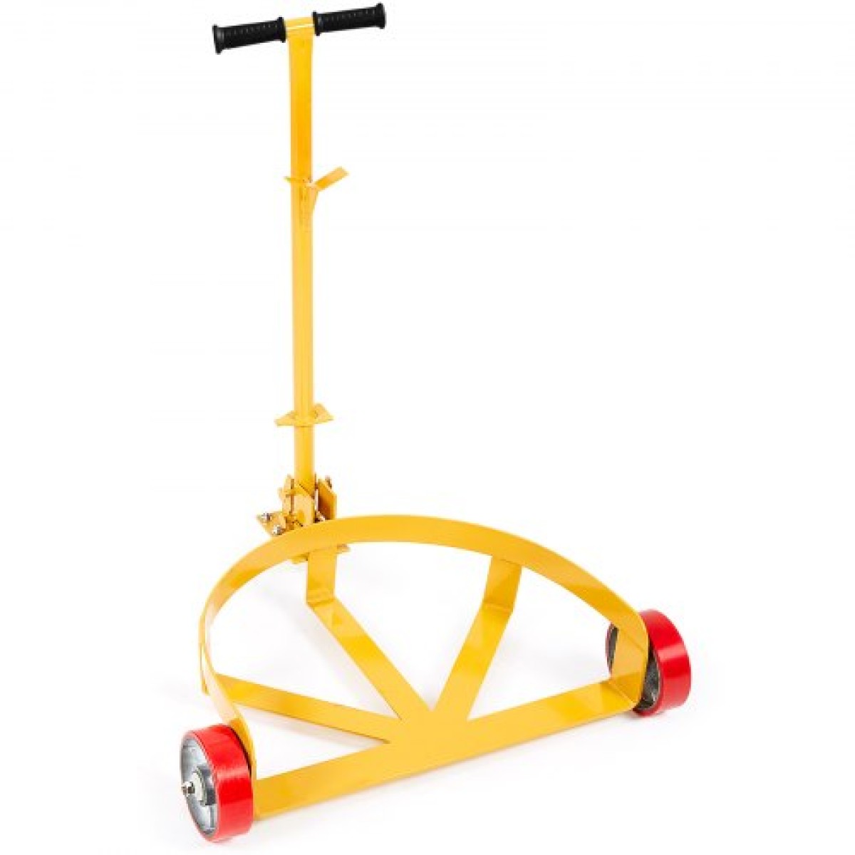 VEVOR 208,2 L Drum Dolly, 544,3 kg Χωρητικότητα φόρτωσης, Barrel Dolly Cart Drum Caddy Στρογγυλό Dolly Steel Χαμηλού προφίλ, Πλαίσιο από χάλυβα βαρέως τύπου με ρυθμιζόμενη λαβή 3 τροχών, για εργαστήριο εργοστασιακή αποθήκη