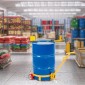 VEVOR 208,2 L Drum Dolly, 544,3 kg Χωρητικότητα φόρτωσης, Barrel Dolly Cart Drum Caddy Στρογγυλό Dolly Steel Χαμηλού προφίλ, Πλαίσιο από χάλυβα βαρέως τύπου με ρυθμιζόμενη λαβή 3 τροχών, για εργαστήριο εργοστασιακή αποθήκη