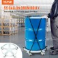 VEVOR 208,2 L Heavy Duty Drum Dolly, χωρητικότητα 567 kg, Barrel Dolly Cart Drum Caddy, Hand Truck Capacity Dollies with Steel Frame 5 Swivel Casters Wheel, για χειρισμό τυμπάνων αποθήκης