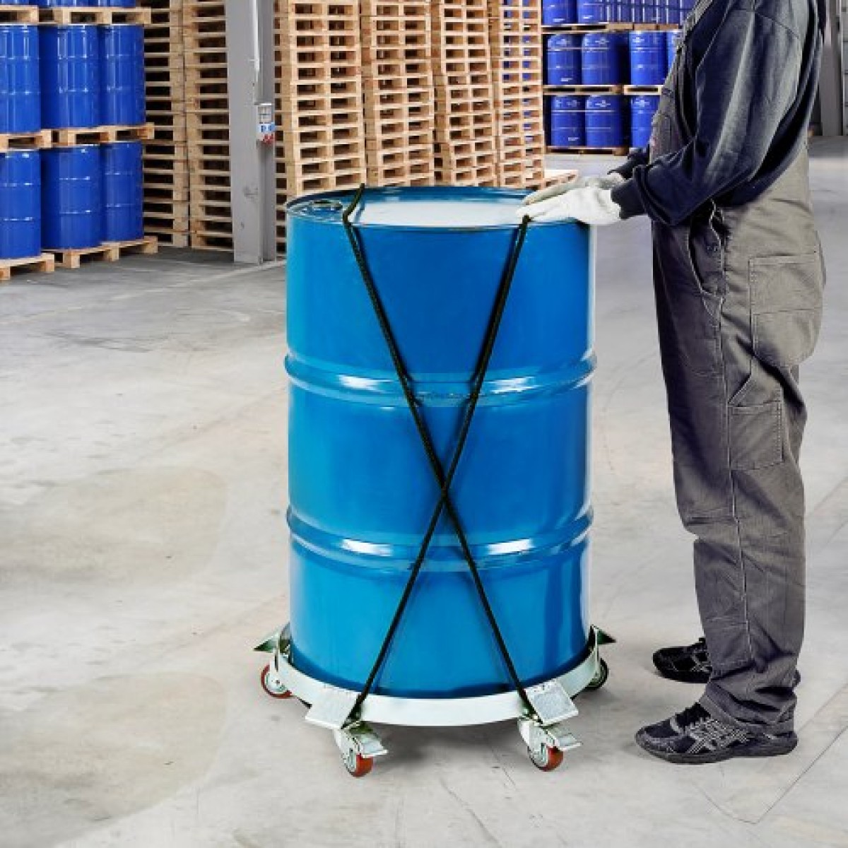 VEVOR 208,2 L Heavy Duty Drum Dolly, χωρητικότητα 567 kg, Barrel Dolly Cart Drum Caddy, Hand Truck Capacity Dollies with Steel Frame 5 Swivel Casters Wheel, για χειρισμό τυμπάνων αποθήκης