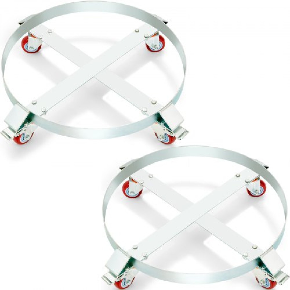 VEVOR 2PCS 208,2 L Heavy Duty Drum Dolly, 453,6 kg Χωρητικότητα φόρτωσης, Barrel Dolly Cart Drum Caddy, Dollies Hand Truck Capacity Non Tipping Hand Truck Capacity with Steel Frame 4 Swivel Casters Wheel, for Drum Handling