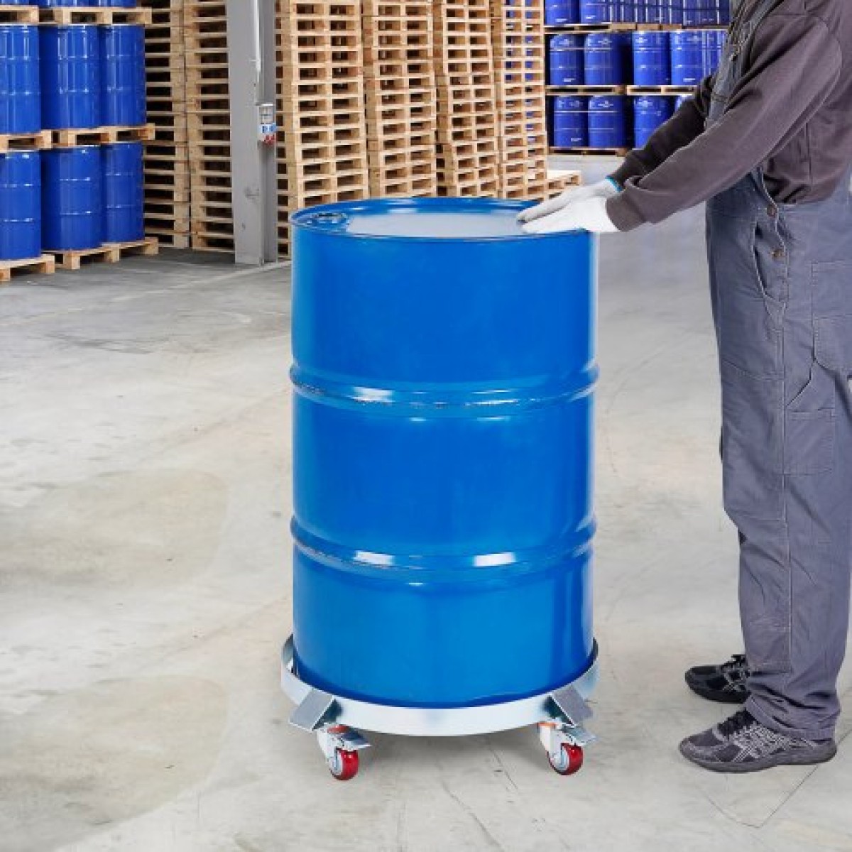 VEVOR 208,2 L Heavy Duty Drum Dolly, 453,6 kg Χωρητικότητα φόρτωσης, Barrel Dolly Cart Drum Caddy, Μη ανατρεπόμενο Hand Truck Capacity Dollies with Steel Frame 4 Swivel Casters Wheel, για χειρισμό τυμπάνων αποθήκης
