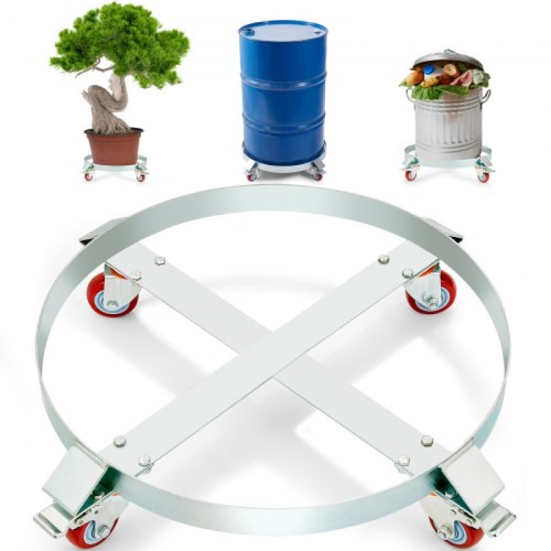 VEVOR 208,2 L Heavy Duty Drum Dolly, 453,6 kg Χωρητικότητα φόρτωσης, Barrel Dolly Cart Drum Caddy, Μη ανατρεπόμενο Hand Truck Capacity Dollies with Steel Frame 4 Swivel Casters Wheel, για χειρισμό τυμπάνων αποθήκης