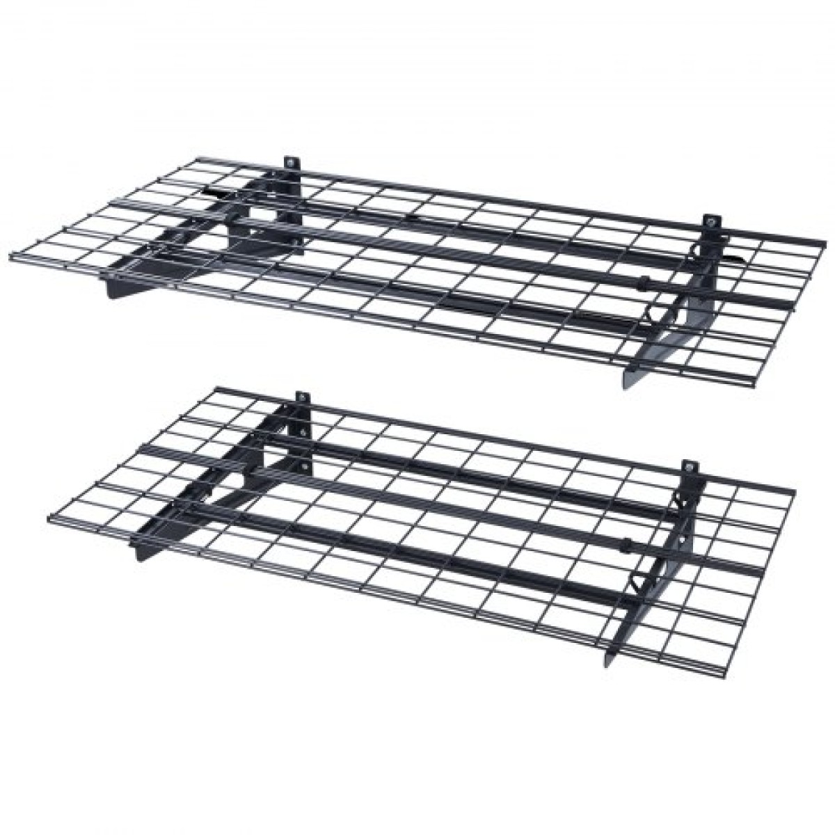 Ράφια αποθήκευσης VEVOR Garage, 2 Pack, 4 x 2 ft Ράφια γκαράζ βαρέως τύπου Επιτοίχια, χωρητικότητα φόρτωσης 500 lbs (Συνολική) Πλωτά ράφια αποθήκευσης γκαράζ, Κατάλληλα για κατάστημα, υπόστεγο, αποθήκευση γκαράζ