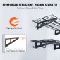 Ράφια αποθήκευσης VEVOR Garage, 2 Pack, 4 x 2 ft Ράφια γκαράζ βαρέως τύπου Επιτοίχια, χωρητικότητα φόρτωσης 500 lbs (Συνολική) Πλωτά ράφια αποθήκευσης γκαράζ, Κατάλληλα για κατάστημα, υπόστεγο, αποθήκευση γκαράζ