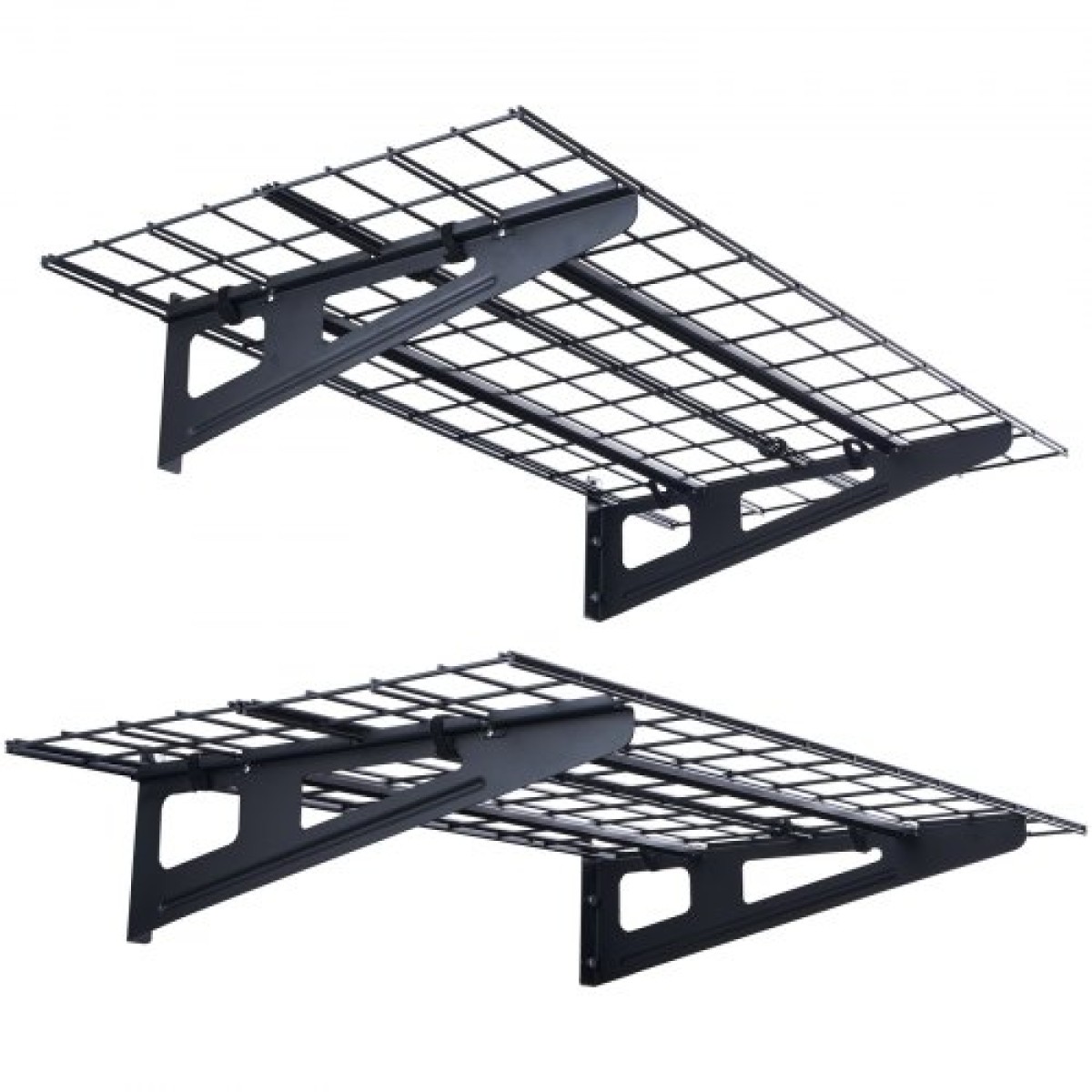 Ράφια αποθήκευσης VEVOR Garage, 2 Pack, 4 x 2 ft Ράφια γκαράζ βαρέως τύπου Επιτοίχια, χωρητικότητα φόρτωσης 500 lbs (Συνολική) Πλωτά ράφια αποθήκευσης γκαράζ, Κατάλληλα για κατάστημα, υπόστεγο, αποθήκευση γκαράζ