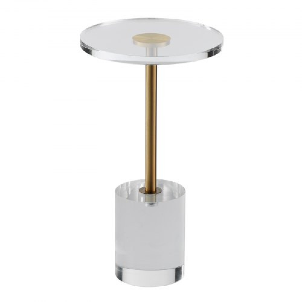 VEVOR Clear Acrylic End Τραπέζι, Ακρυλικό Βοηθητικό Τραπέζι με συμπαγή βάση, 11,9 x 11,9 ιντσών στρογγυλό τραπέζι, 21,4 ιντσών ύψος, για καφέ, ποτό, φαγητό, σνακ που χρησιμοποιείται στο σαλόνι, το υπνοδωμάτιο και το γραφείο
