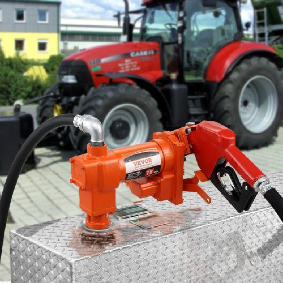 Αντλία μεταφοράς καυσίμου VEVOR, 12V DC 16 GPM 1/4 HP, αντλία εξαγωγής βενζίνης με αυτόματο ακροφύσιο, σωλήνας εκκένωσης και σωλήνα αναρρόφησης για μείγματα βενζίνης, ντίζελ, κηροζίνης, αιθανόλης και μεθανόλης και βιοντίζελ