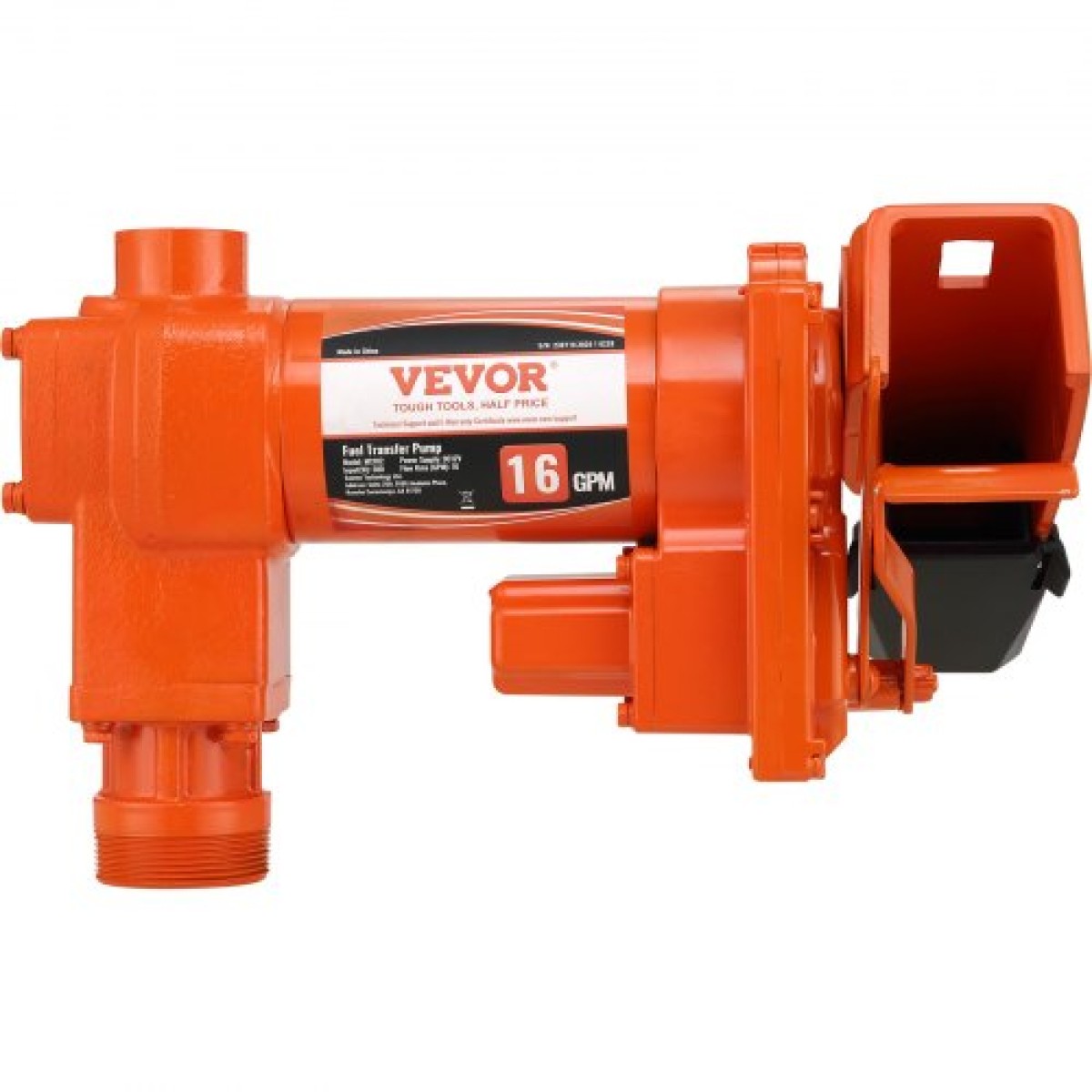 Αντλία μεταφοράς καυσίμου VEVOR, 12V DC 16 GPM 1/4 HP, αντλία εξαγωγής βενζίνης με αυτόματο ακροφύσιο, σωλήνας εκκένωσης και σωλήνα αναρρόφησης για μείγματα βενζίνης, ντίζελ, κηροζίνης, αιθανόλης και μεθανόλης και βιοντίζελ