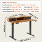 Γραφείο ρυθμιζόμενου ύψους VEVOR, 47,2" x 23,6" Ηλεκτρικός σταθμός εργασίας με διπλή οθόνη ανύψωσης, Ολόκληρη επιφάνεια επιτραπέζιας βάσης κάθεται για να σταθεί, 3-πλήκτρα Λειτουργίες στιβαρό διπλό μεταλλικό πλαίσιο, χωρητικότητα 180 LBS για υπο
