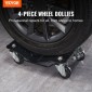 VEVOR Car Dolly Wheel Tire Dolly 4 ΤΕΜ. Heavy Duty Skate Auto Repair Dolly 2721,6 kg