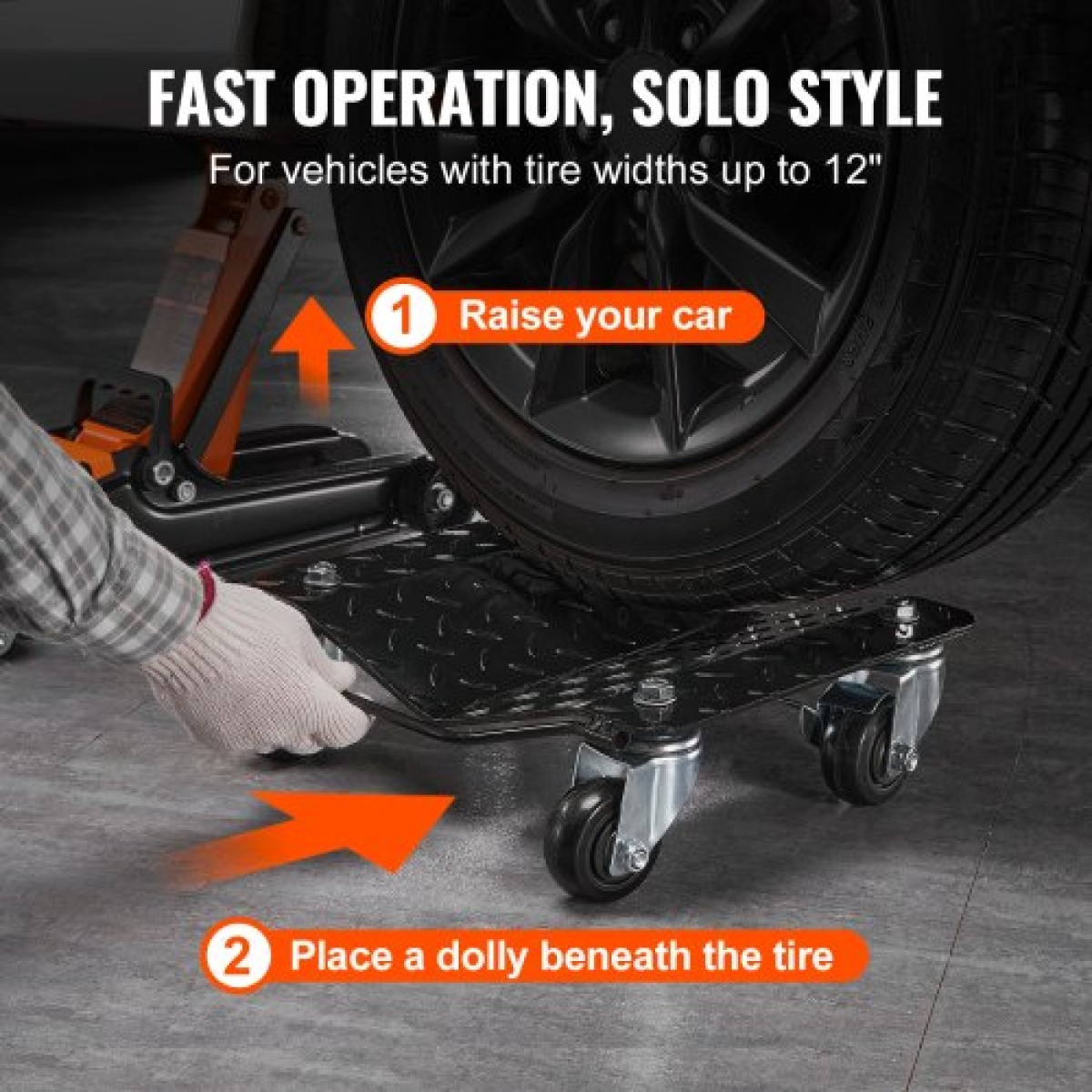 VEVOR Car Dolly Wheel Tire Dolly 2 ΤΕΜ. Heavy Duty Skate Auto Repair Dolly 1360,8 kg