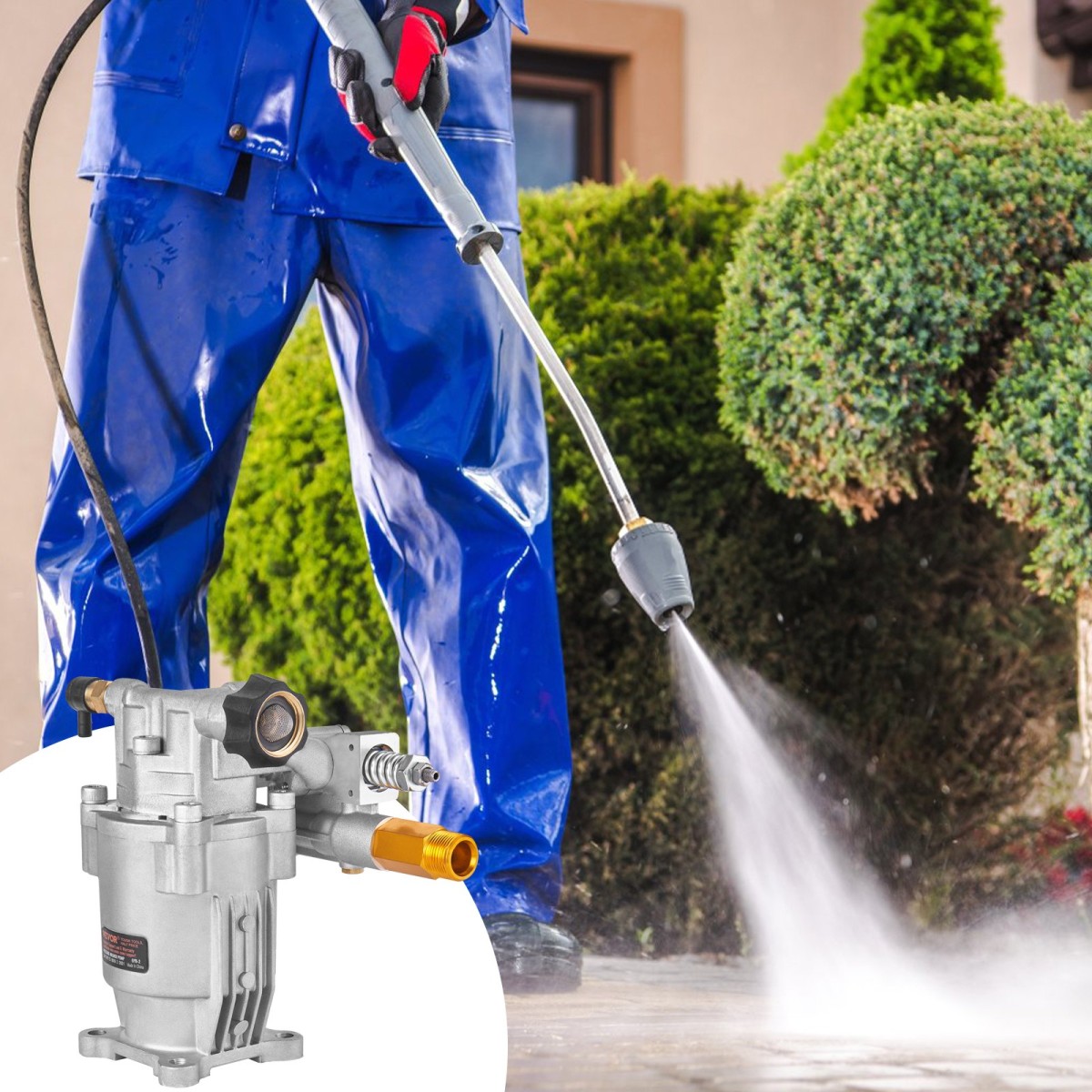 Αντλία VEVOR Pressure Washer, 19 mm Shaft Horizontal, 3400 PSI, 2.5GPM, Ανταλλακτικό κιτ αντλιών ηλεκτρικού πλυσίματος, Αντλία πλύσης ανταλλακτικών, Συμβατό με Honda, Simpson, RYOBI, Briggs & Stratton, Subaru, Craftsman