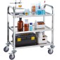 VEVOR Stainless Steel Cart, 3 Layers Lab Utility Cart 181,4kg Weight Capacity, Medical Cart with lockable Universal Wheels, for Lab, Clinic, Kitchen, Salon