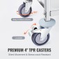 VEVOR Stainless Steel Cart, 3 Layers Lab Utility Cart 181,4kg Weight Capacity, Medical Cart with lockable Universal Wheels, for Lab, Clinic, Kitchen, Salon