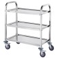 VEVOR Stainless Steel Cart, 3 Layers Lab Utility Cart 181,4kg Weight Capacity, Medical Cart with lockable Universal Wheels, for Lab, Clinic, Kitchen, Salon