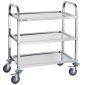 VEVOR Stainless Steel Cart, 3 Layers Lab Utility Cart 181,4kg Weight Capacity, Medical Cart with lockable Universal Wheels, for Lab, Clinic, Kitchen, Salon