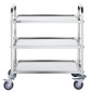 VEVOR Stainless Steel Cart, 3 Layers Lab Utility Cart 181,4kg Weight Capacity, Medical Cart with lockable Universal Wheels, for Lab, Clinic, Kitchen, Salon