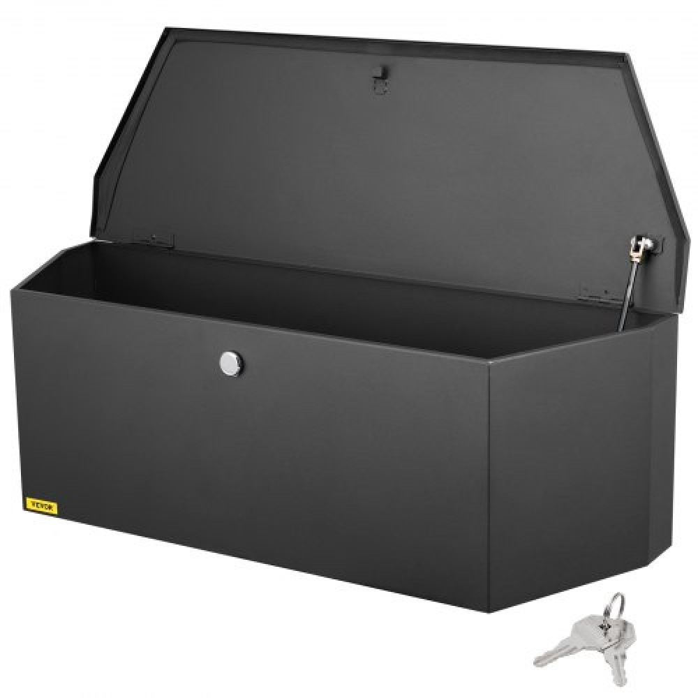 VEVOR Trailer Tongue Box, 914 x 314 x 305 mm Steel Trailer Tongue Tool Box, Βαριά Duty Storage Organizer με κλειδαριά και κλειδιά, βοηθητικό κιβώτιο εργαλείων για κρεβάτι Pickup Truck, RV, SUV, Off-Road Vehicle, Μαύρο