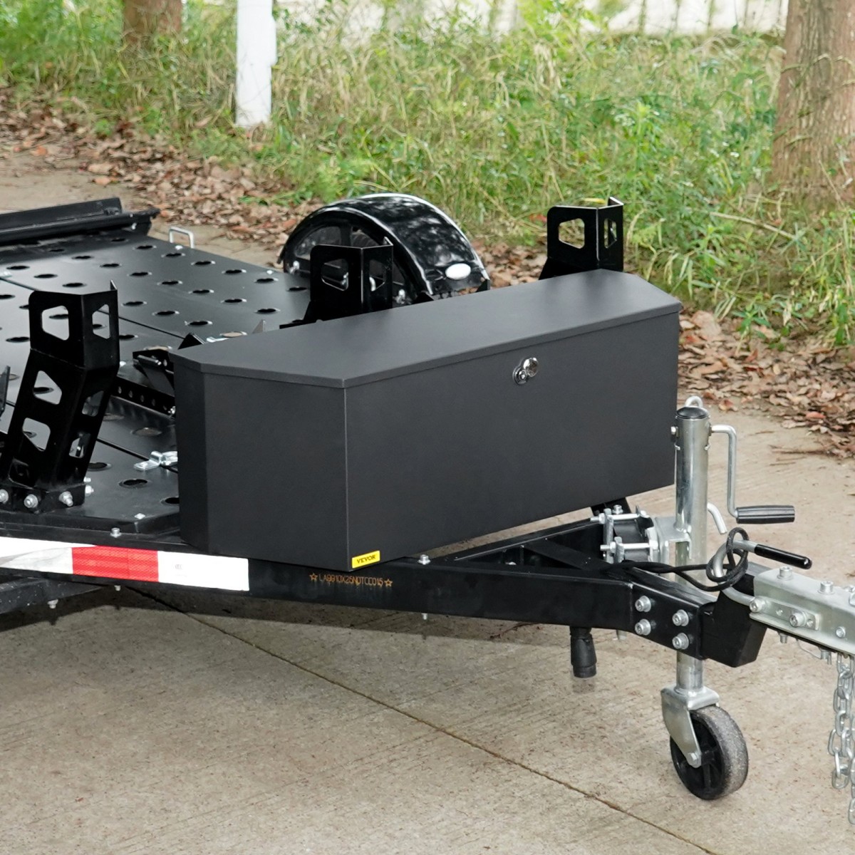VEVOR Trailer Tongue Box, 914 x 314 x 305 mm Steel Trailer Tongue Tool Box, Βαριά Duty Storage Organizer με κλειδαριά και κλειδιά, βοηθητικό κιβώτιο εργαλείων για κρεβάτι Pickup Truck, RV, SUV, Off-Road Vehicle, Μαύρο
