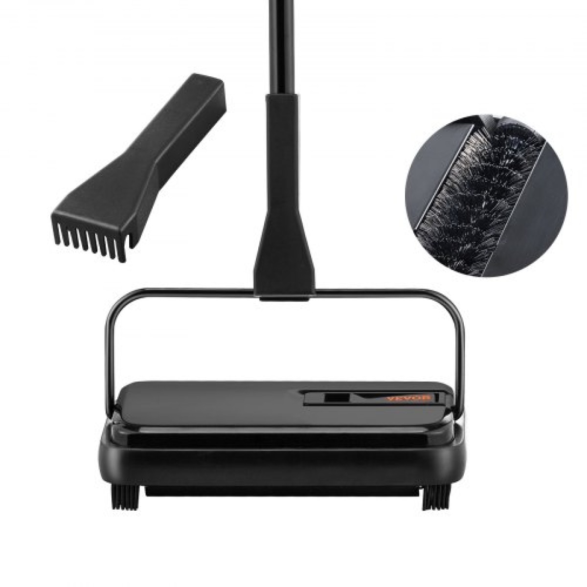 Sweeper χαλιών VEVOR, 20 cm Sweeping Paths, Floor Sweeper Manual Non Electric, 300 ml Dustbin χωρητικότητας με χτένα για χαλιά οικιακού γραφείου Επιφάνειες σκληρού ξύλου Ξύλινα πατώματα Laminate, Καθαρίζει τη σκόνη τρίχες κατοικίδιων
