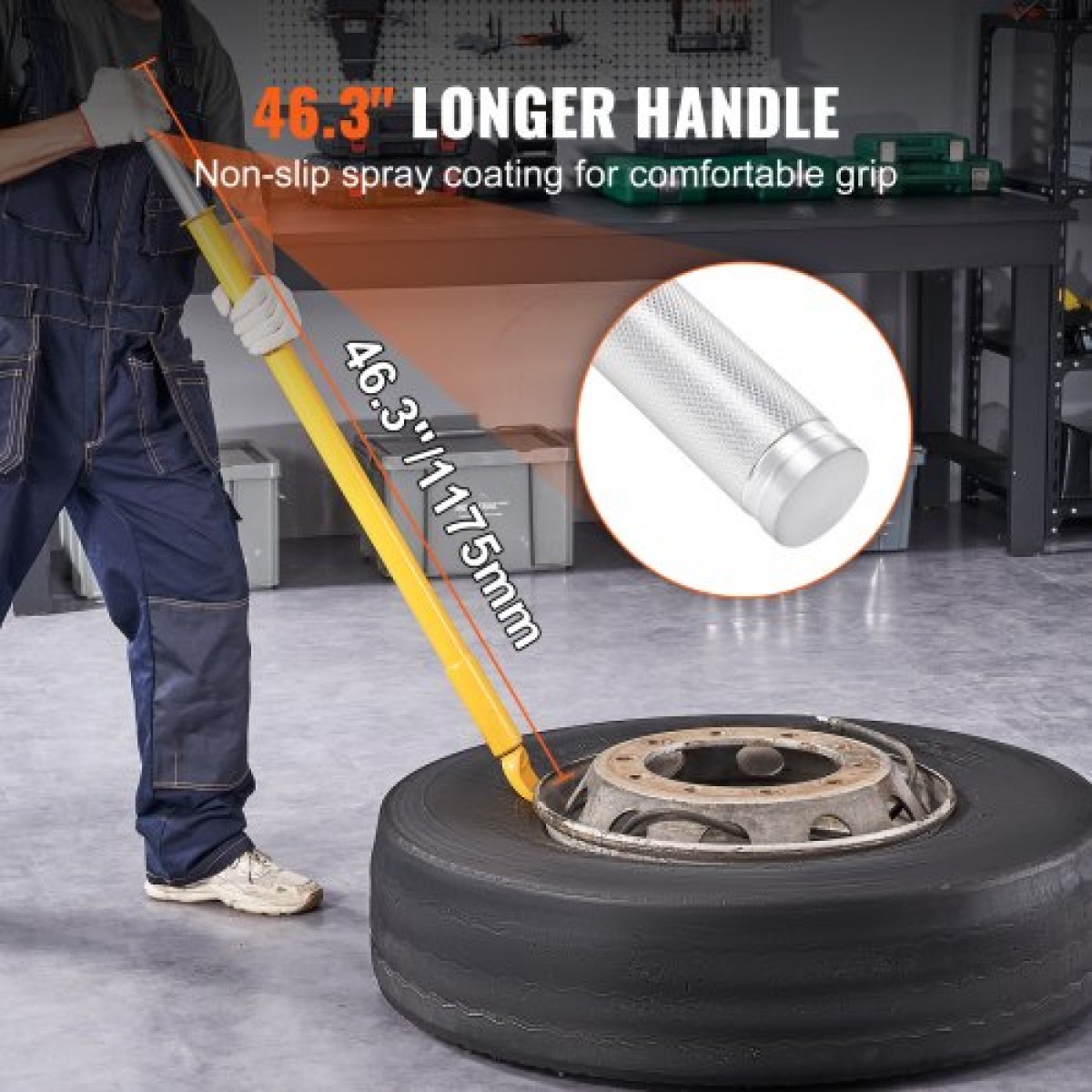 VEVOR Tire Bead Breaker Slide Hammer, μήκους 117,6 cm Heavy Duty Steel Tire Bead Breaker, Portable Tire Changing Sliding Impact for Car Truck Trailer Tire Removal