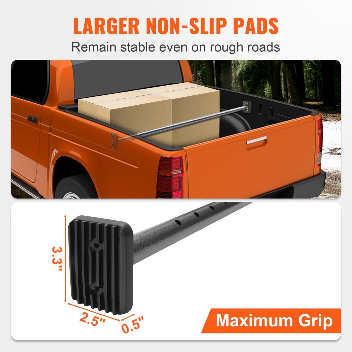 VEVOR Ρυθμιζόμενη ράβδος φορτίου Pickup Truck Bed Bed Stabilizer Ratcheting 101,6-185,4 cm