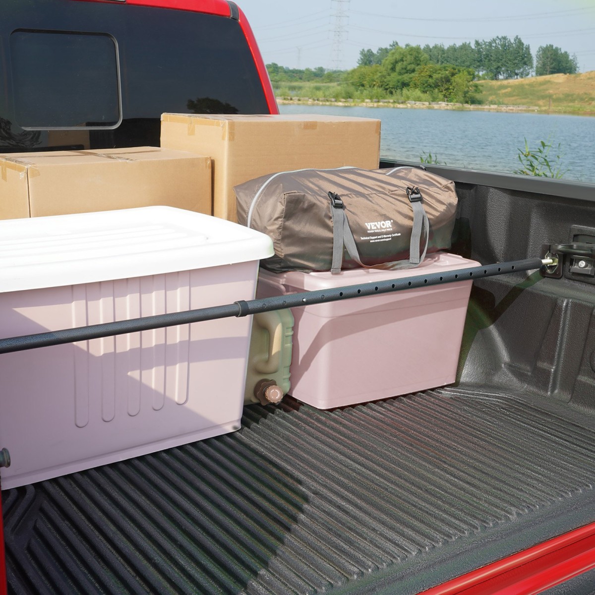 VEVOR Ρυθμιζόμενη ράβδος φορτίου Pickup Truck Bed Bed Stabilizer Ratcheting 101,6-185,4 cm