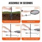 Ρυθμιζόμενη σχάρα μαγειρέματος VEVOR Swivel Campfire Grill Heavy Duty Steel Open Fire Cooking Σχάρα