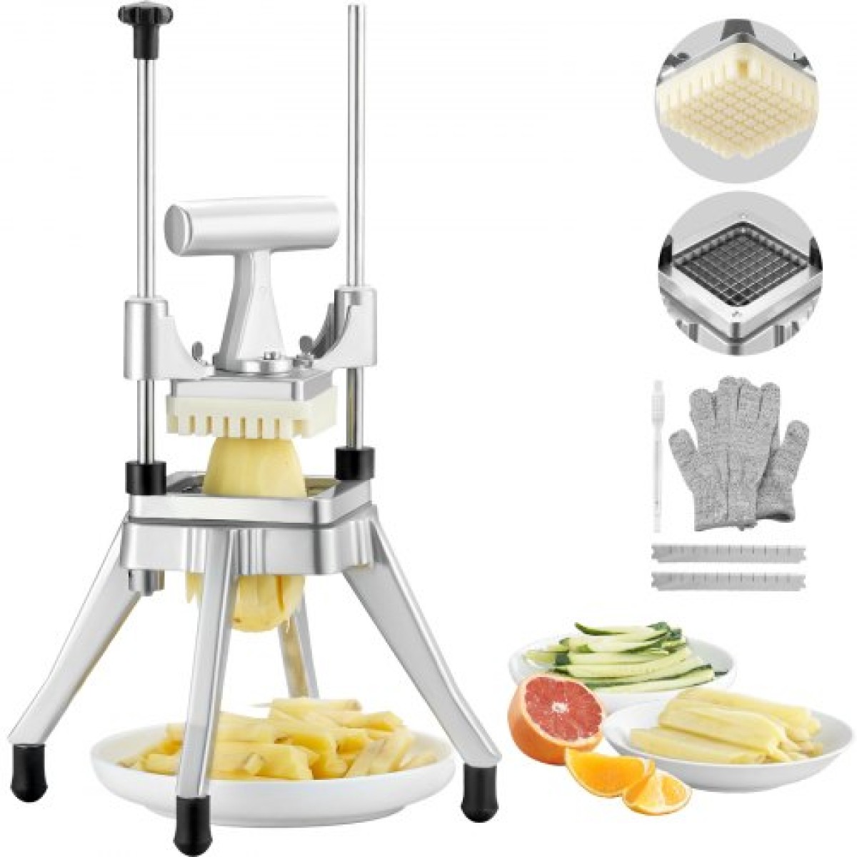 VEVOR Εμπορικός κόφτης λαχανικών φρούτων 3/8″ Blade Heavy Duty Professional Food Dicer Kattex Κόφτης Γαλλικής Τηγανιάς Κόφτης κρεμμυδιού Ανοξείδωτος για πιπεριές ντομάτας Μανιτάρι πατάτας, ρολό