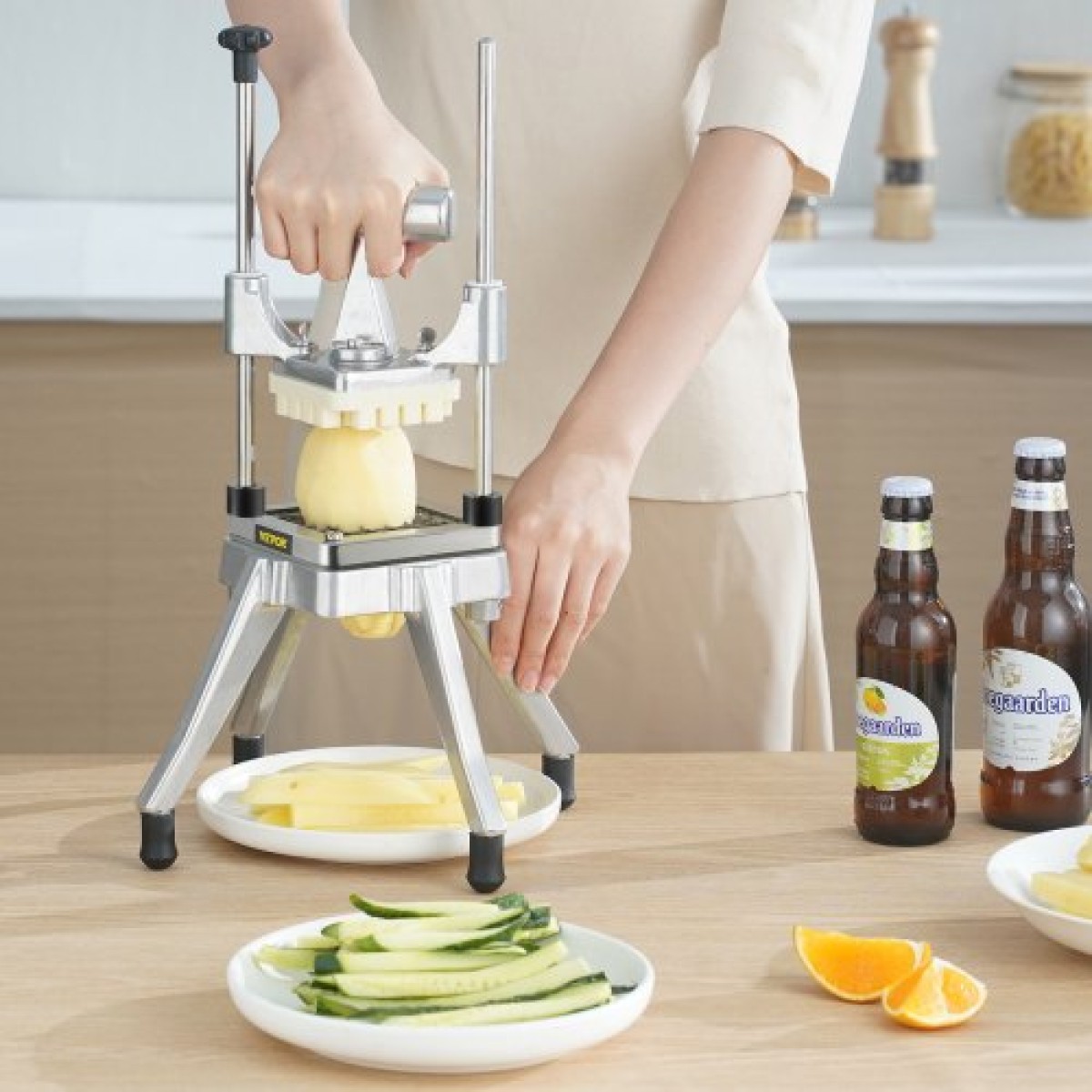 VEVOR Εμπορικός κόφτης λαχανικών φρούτων 1/4" Blade Heavy Duty Professional Food Dicer Kattex Κόφτης Γαλλικής Τηγανιάς Κόφτης Κρεμμυδιού Ανοξείδωτος για Πιπεριές Ντομάτα Μανιτάρι πατάτας