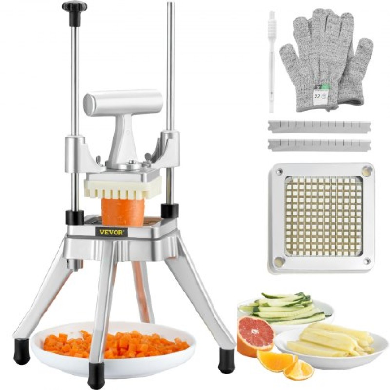 VEVOR Εμπορικός κόφτης λαχανικών φρούτων 1/4" Blade Heavy Duty Professional Food Dicer Kattex Κόφτης Γαλλικής Τηγανιάς Κόφτης Κρεμμυδιού Ανοξείδωτος για Πιπεριές Ντομάτα Μανιτάρι πατάτας