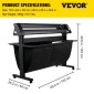 VEVOR Vinyl Cutter, 1350mm Vinyl Plotter, LED Screen Plotter Cutter, Ημιαυτόματο ενσωματωμένο οπτικό μάτι, συμβατό με λογισμικό SignMaster για σύστημα Windows με βάση